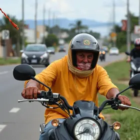 motociclista ferido por linha de pipa